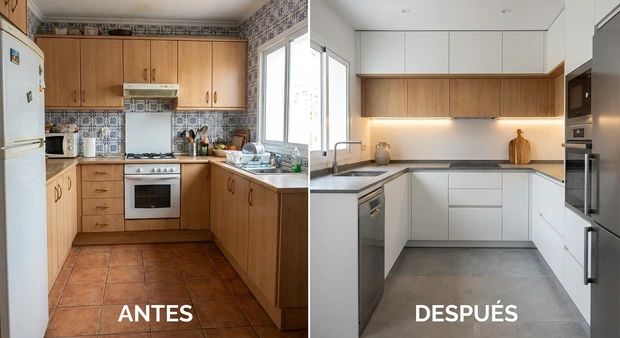 Reforma de cocina moderna - Antes y después
